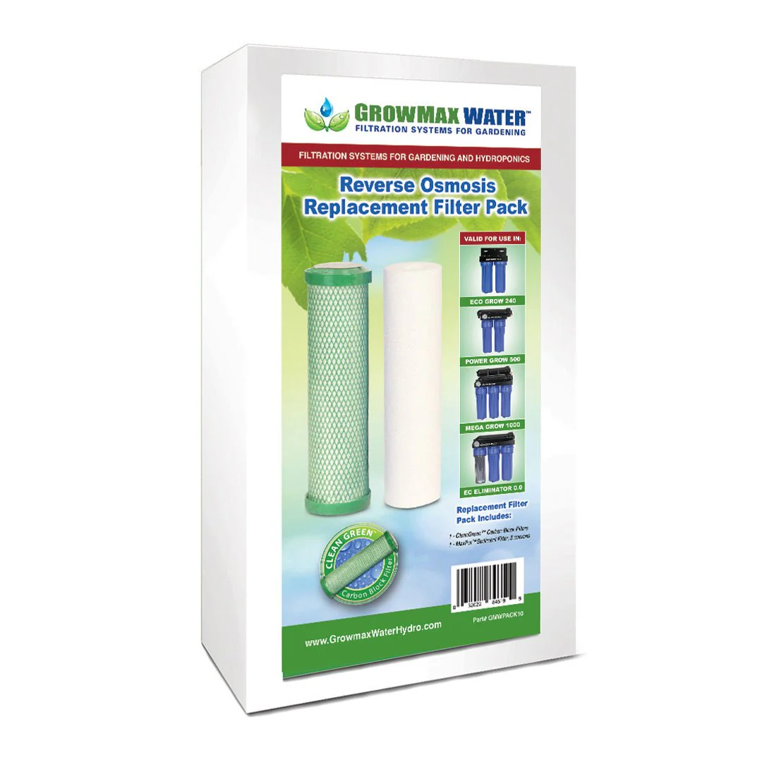 GrowMax Water Replacement Filter Pack, Power Grow 500, & EC Eliminator