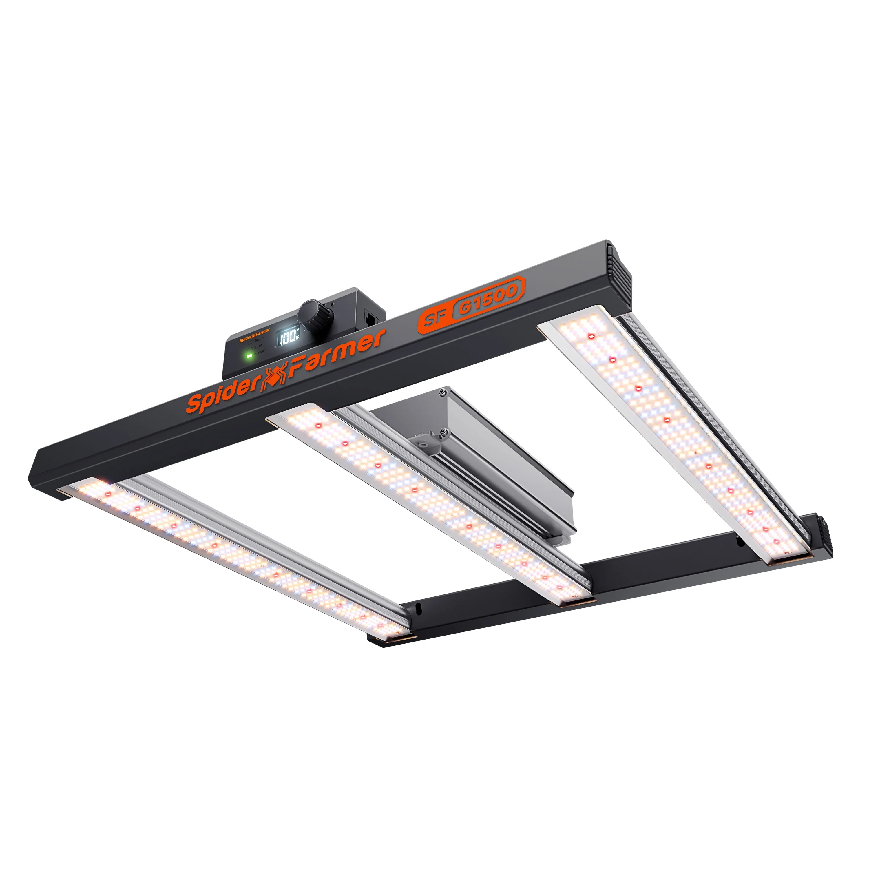 Spider Farmer G1500 150W WiFi & Bluetooth App-Controlled Dimmable Cost effective Full Spectrum High Yield LED Grow Light for 2X2 / 3X3 Grow Tent