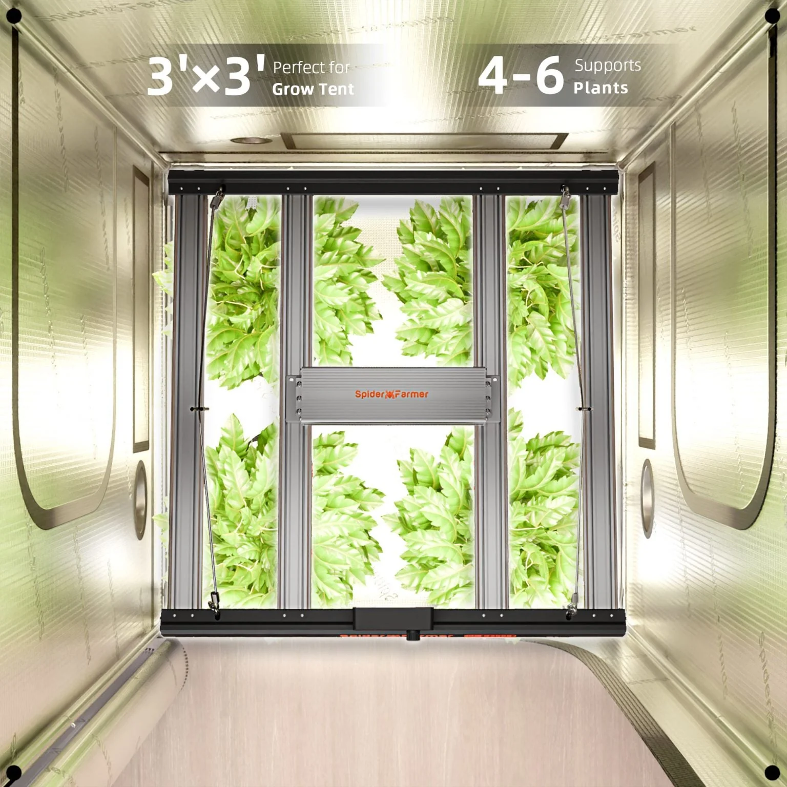 Spider Farmer 3’x3′X6′ Complete Grow Tent Kit丨Newest Version G3000 Full Spectrum LED Grow Light丨 Next-Gen 6” Clip Fan丨4” Ventilation System with Speed Controller(with RJ12 Port) - Image 20