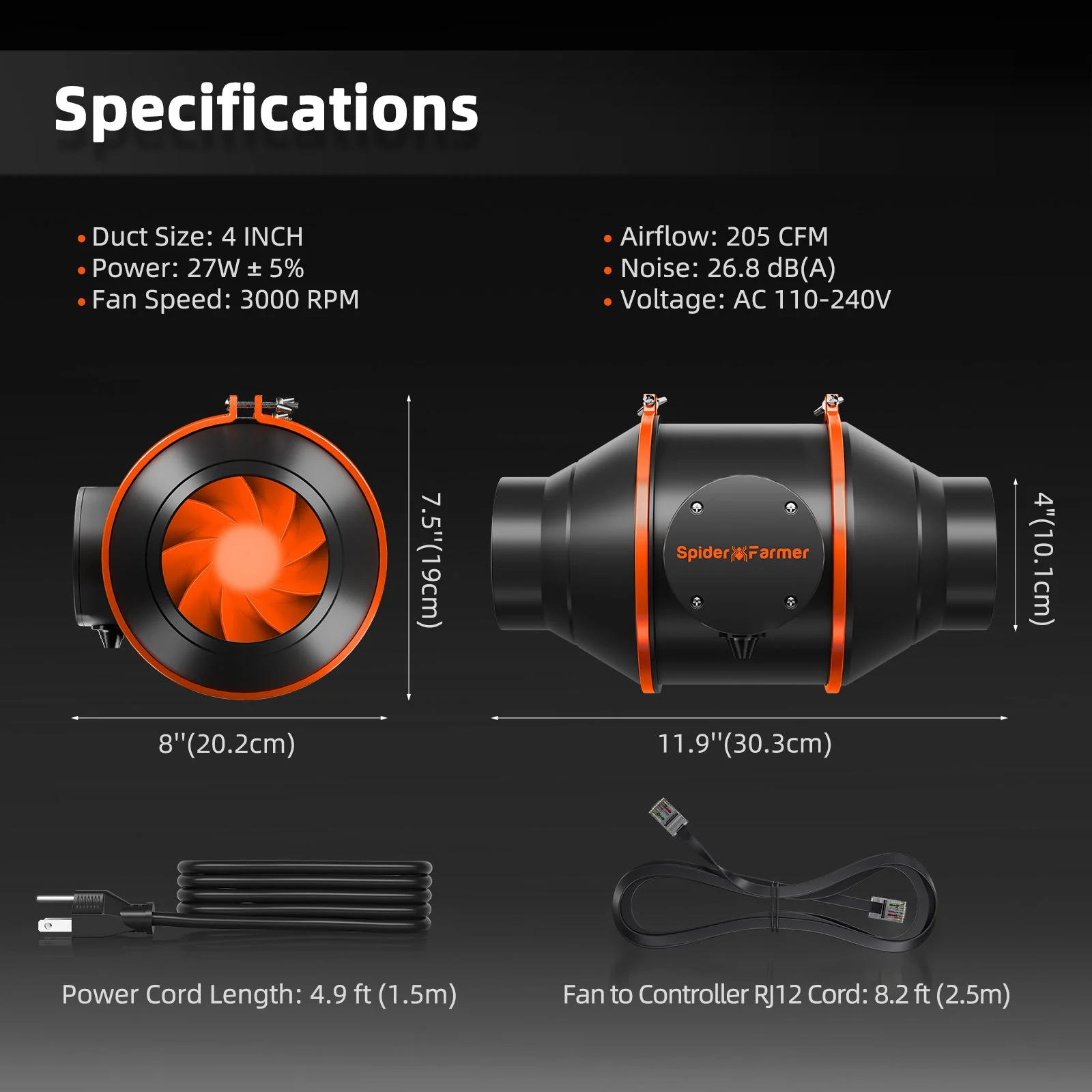 Spider Farmer 3’x3′X6′ Complete Grow Tent Kit丨Newest Version G3000 Full Spectrum LED Grow Light丨 Next-Gen 6” Clip Fan丨4” Ventilation System with Speed Controller(with RJ12 Port) - Image 3