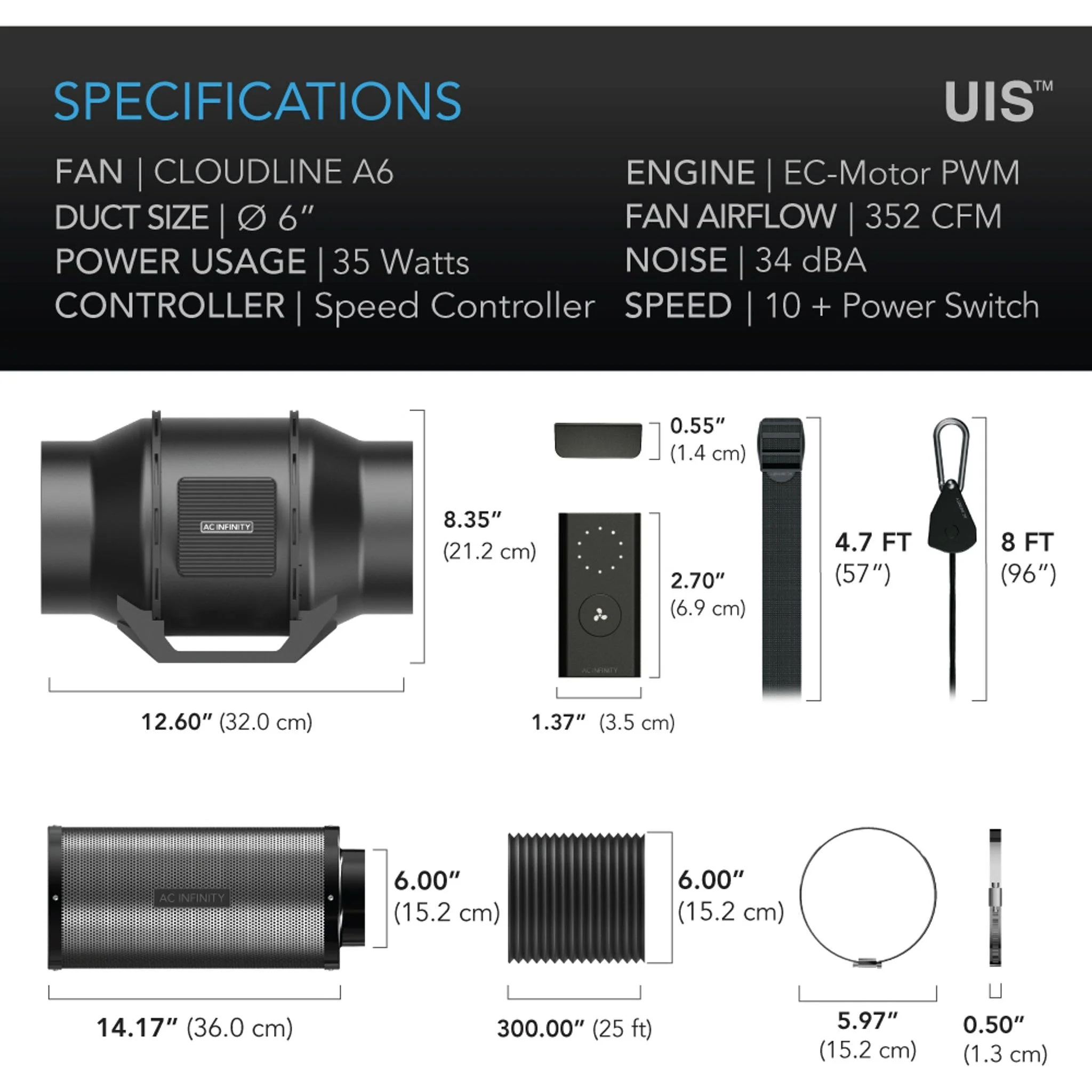 AC Infinity 6" Air Filtration Kit System - Image 8