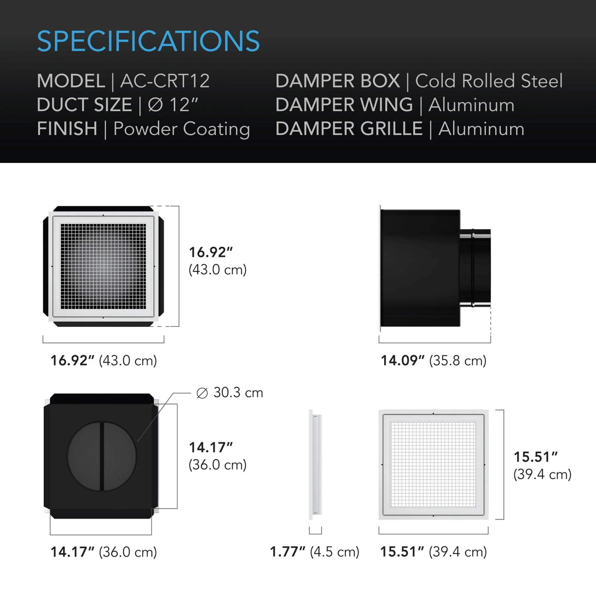 AC Infinity Cloudway T12 Whole House Exhaust Fan 1600 CFM - Image 7