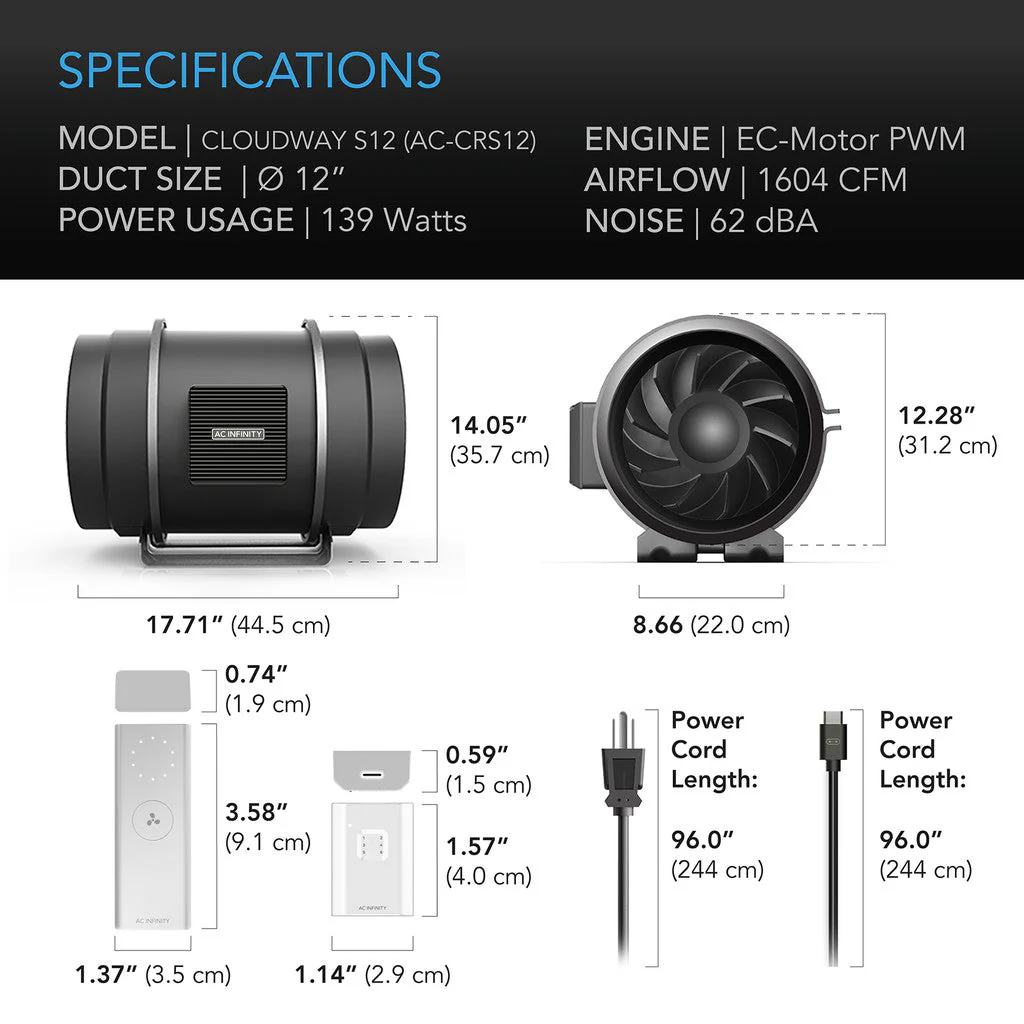 AC Infinity Cloudway S12 Fan System - Image 6
