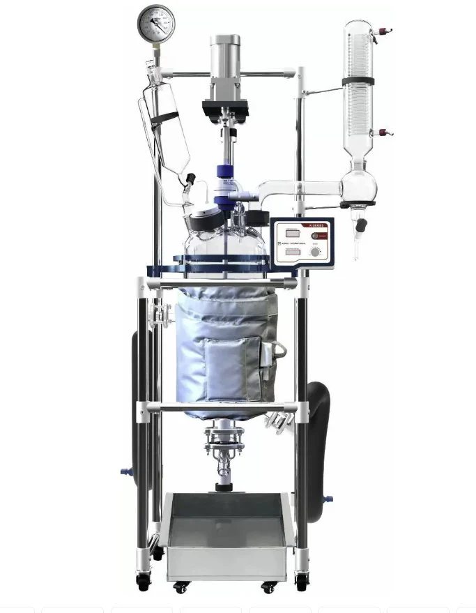 Across International 10L Single or Dual Jacketed Glass Reactor w/ Chiller & Pump