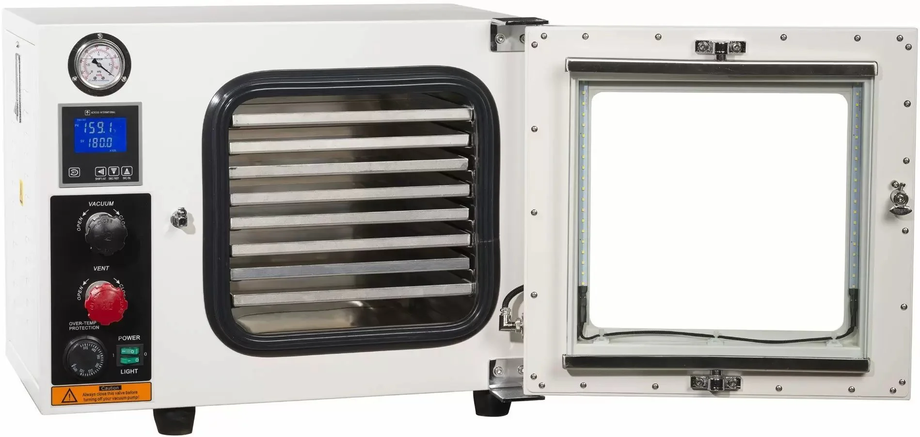 Across International 250C UL Certified 0.9 CF Vacuum Oven 5 Sided Heat With 316L Chamber Option - 110V 60Hz - Image 2