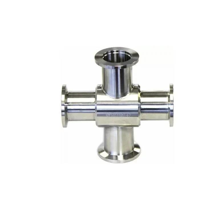 Across International KF25/NW25 St 4-Way Cross Flange For Secure Vacuum Connection