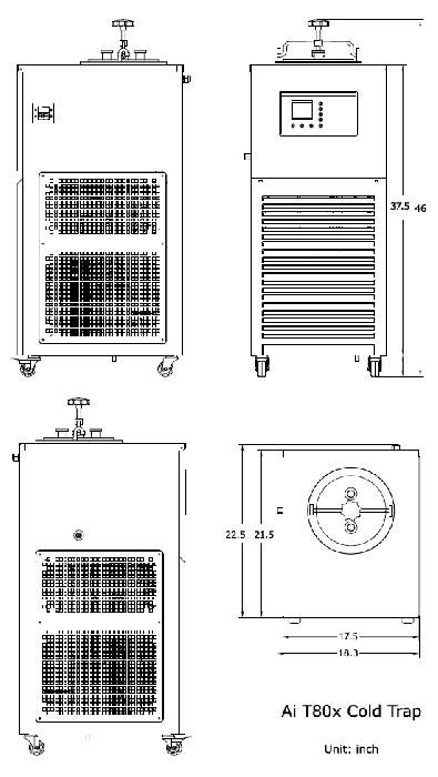 Across International -80°C 5L Capacity 316L SST Cold Trap W/ KF25 Ports ETL - Image 3