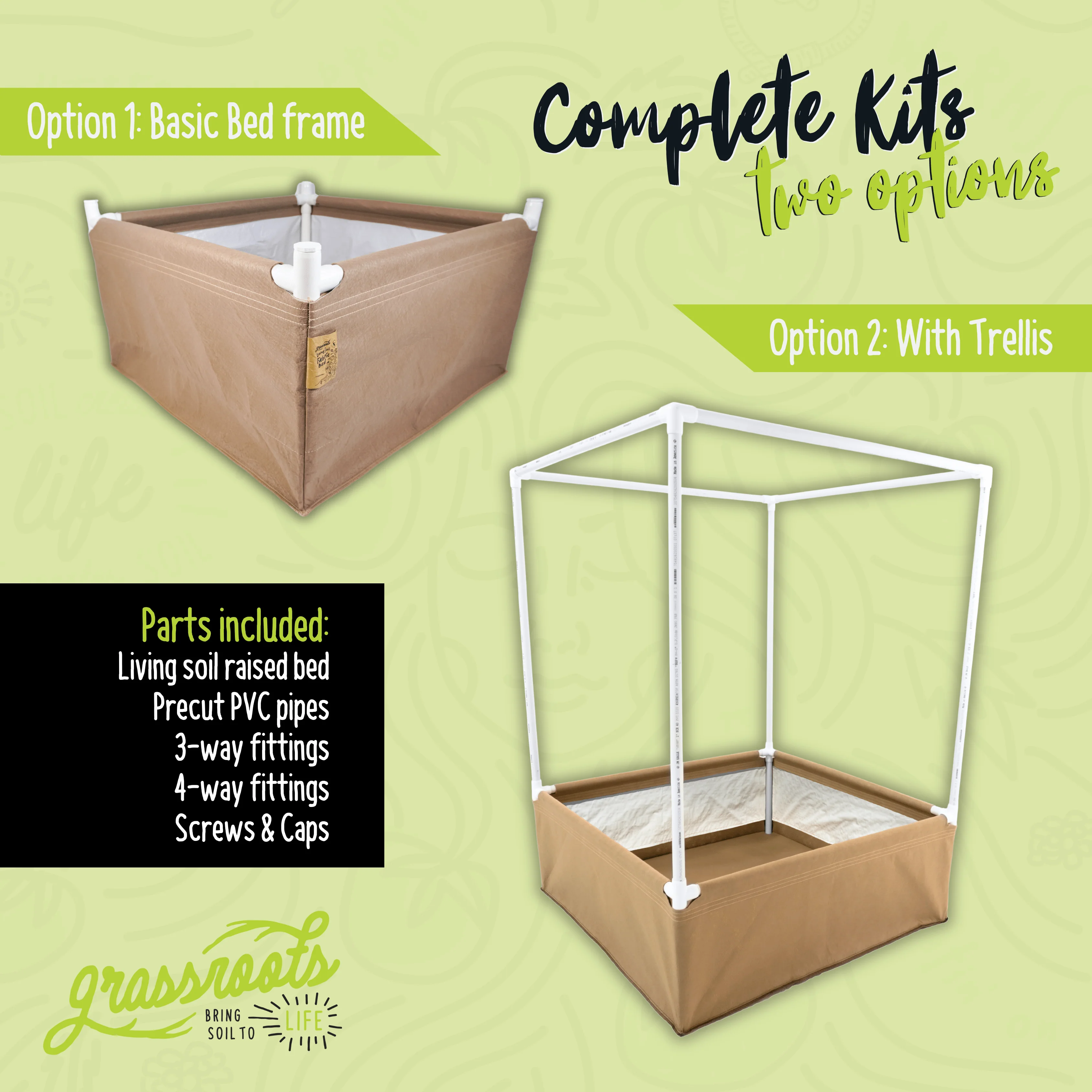 Complete Kit Living Soil Fabric Bed