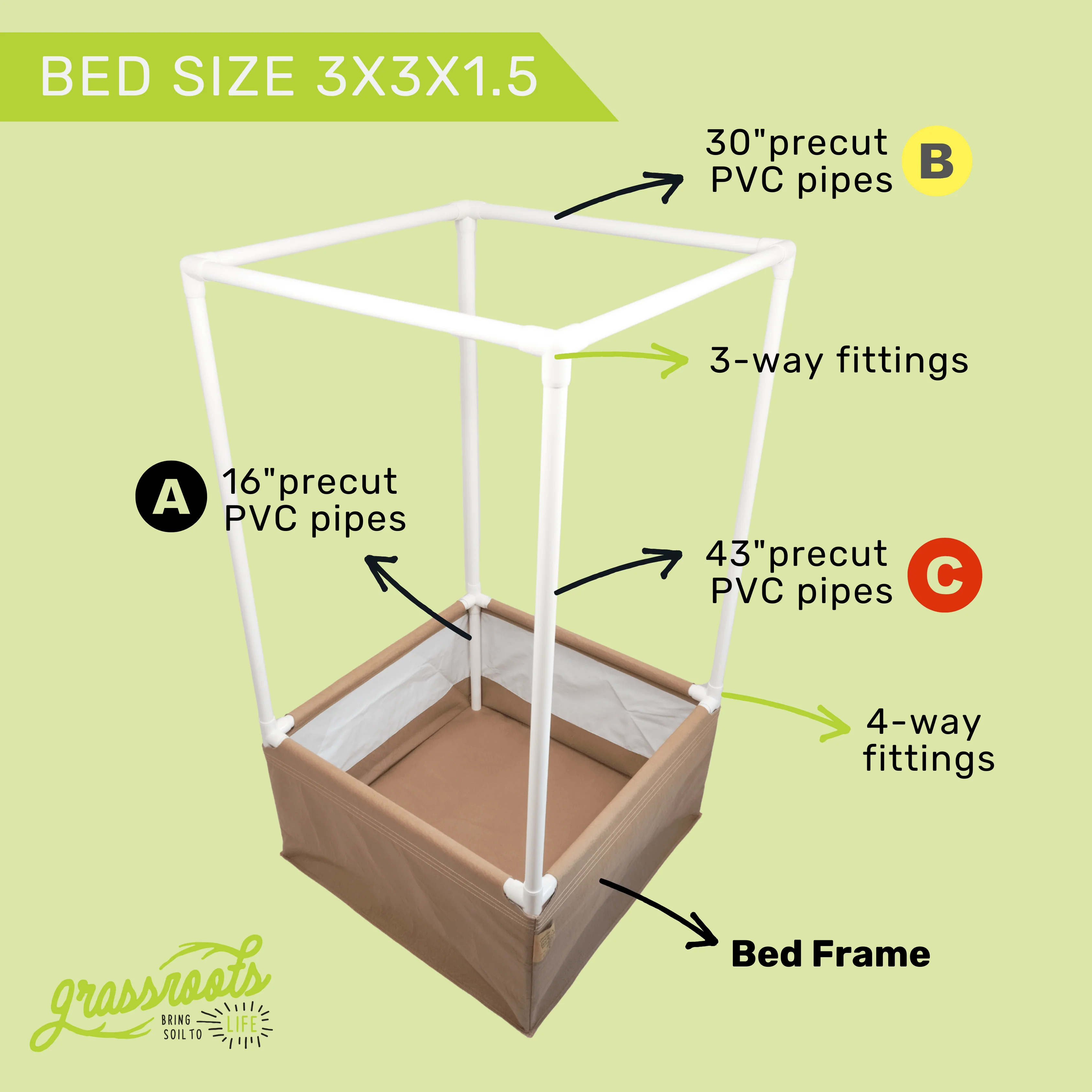 Complete Kit Living Soil Fabric Bed - Image 4