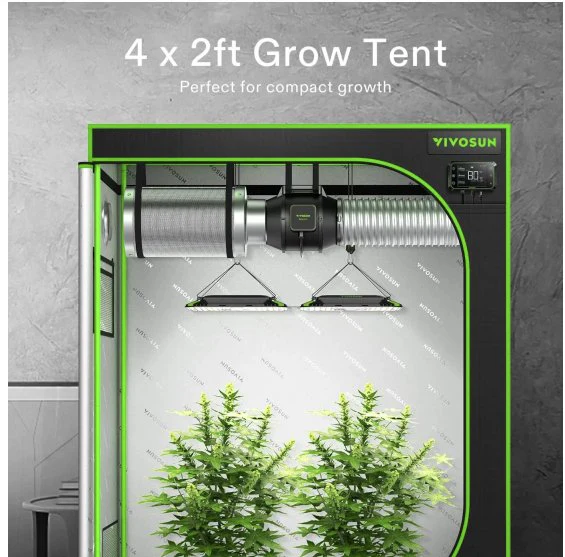 Vivosun Mylar Grow Tent, 48" x 24" x 60" - Image 2
