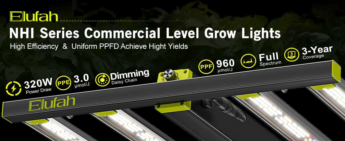 Elufah NHI3200-33 320 Watt LED Grow Light 3x3 Commercial Full Spectrum - Image 13