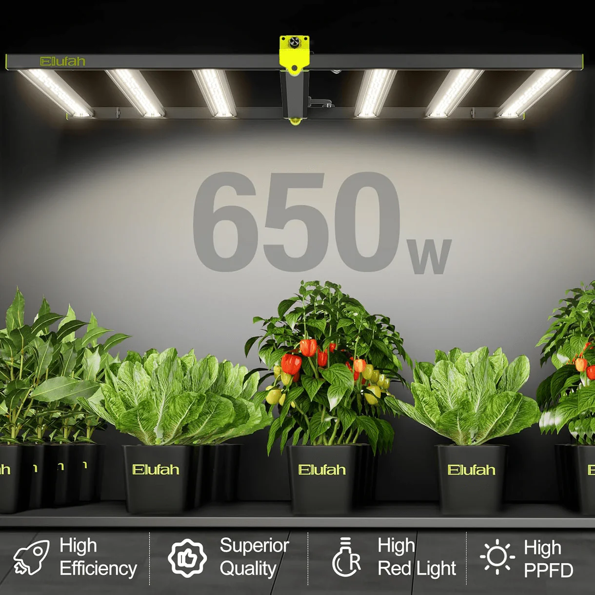 Elufah NHI6500 650 Watt LED Grow Light 4x4 Commercial - Image 3