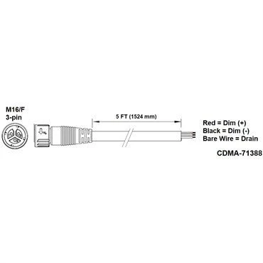 Fluence DC Light Bar Extender 12ft – M16 Threaded to M16 Threaded Connector - Image 3