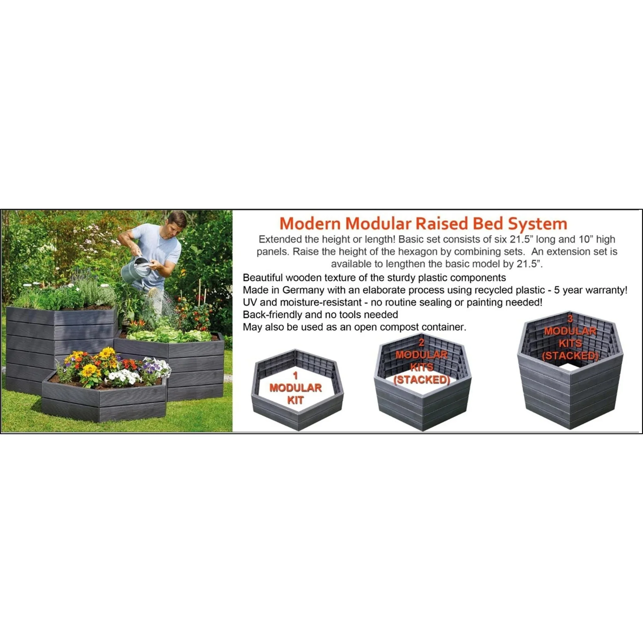 Graf Modular Raised Planter Bed - Single Unit - Image 8
