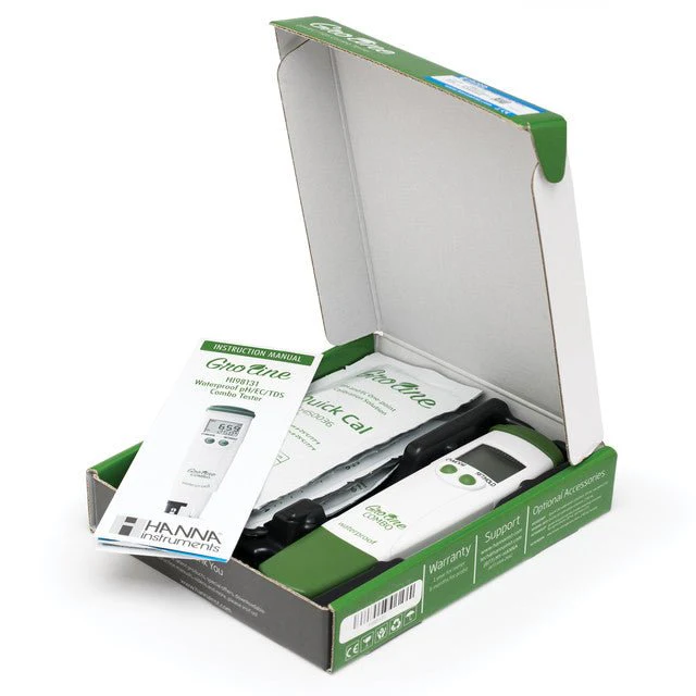 HANNA GroLine Hydroponic Waterproof Pocket pH/EC/TDS/Temperature Tester - Image 5