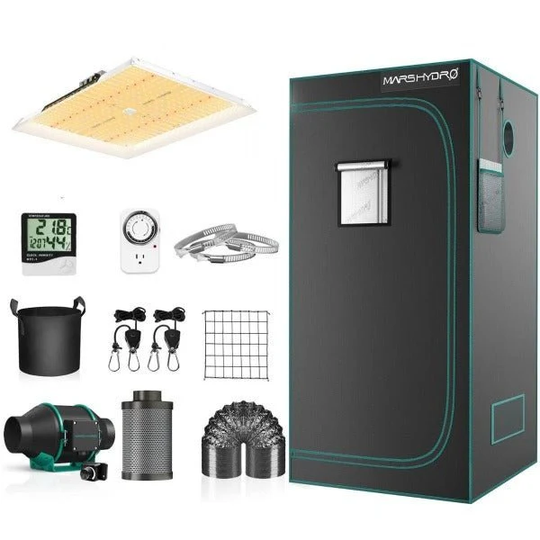 Mars Hydro 4x4 Grow Tent Kit w/ TSW 2000 LED Grow Light