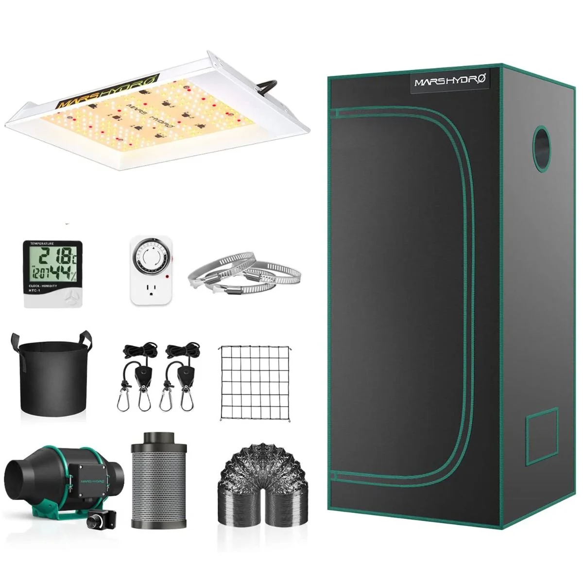 Mars Hydro 2x2 Grow Tent Kit w/ TS 600 LED Grow Light