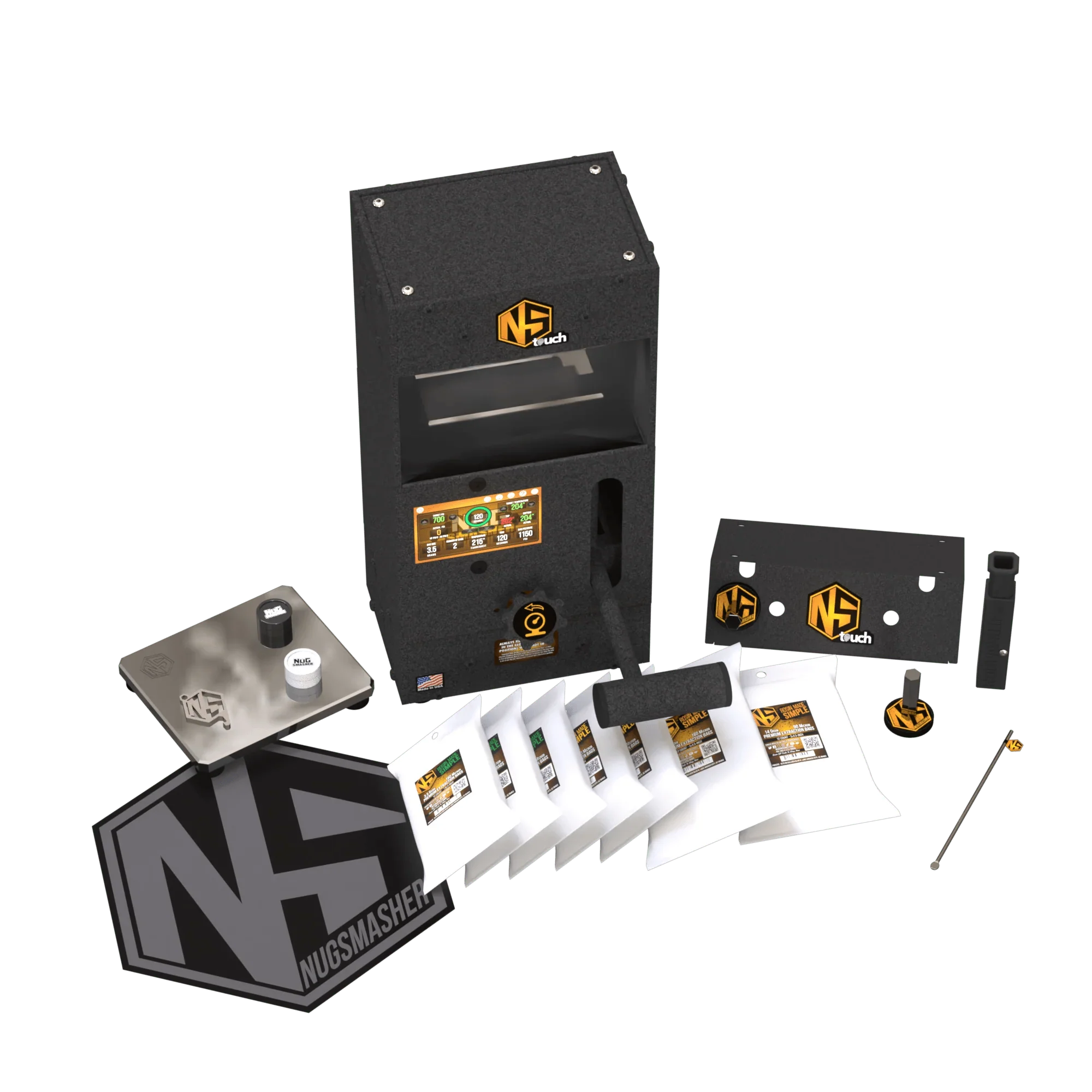 NugSmasher Touch 12 Ton Rosin Press Starter Pack