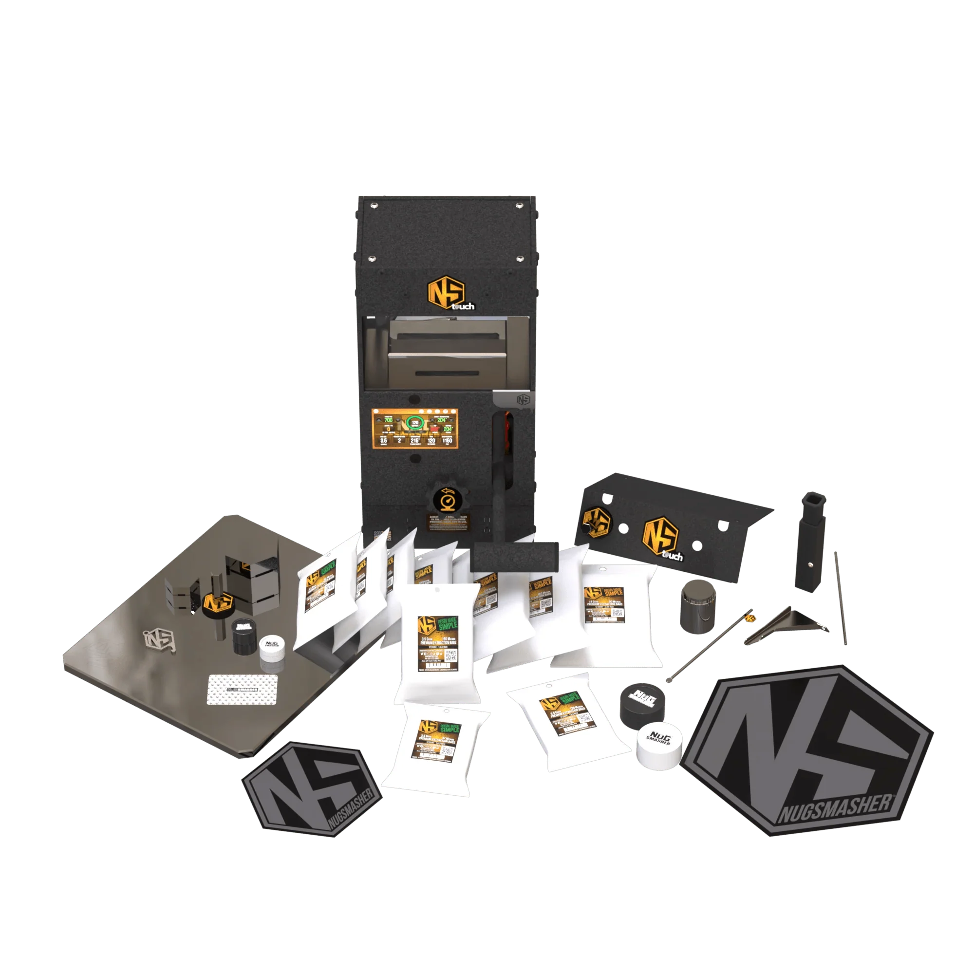 NugSmasher Touch 12 Ton Rosin Press Essentials Bundle