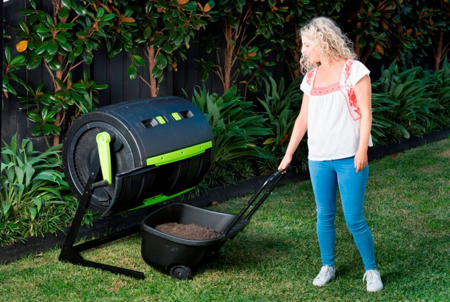 Riverstone MAZE 65 Gallon Compost Tumbler with Cart - Image 2