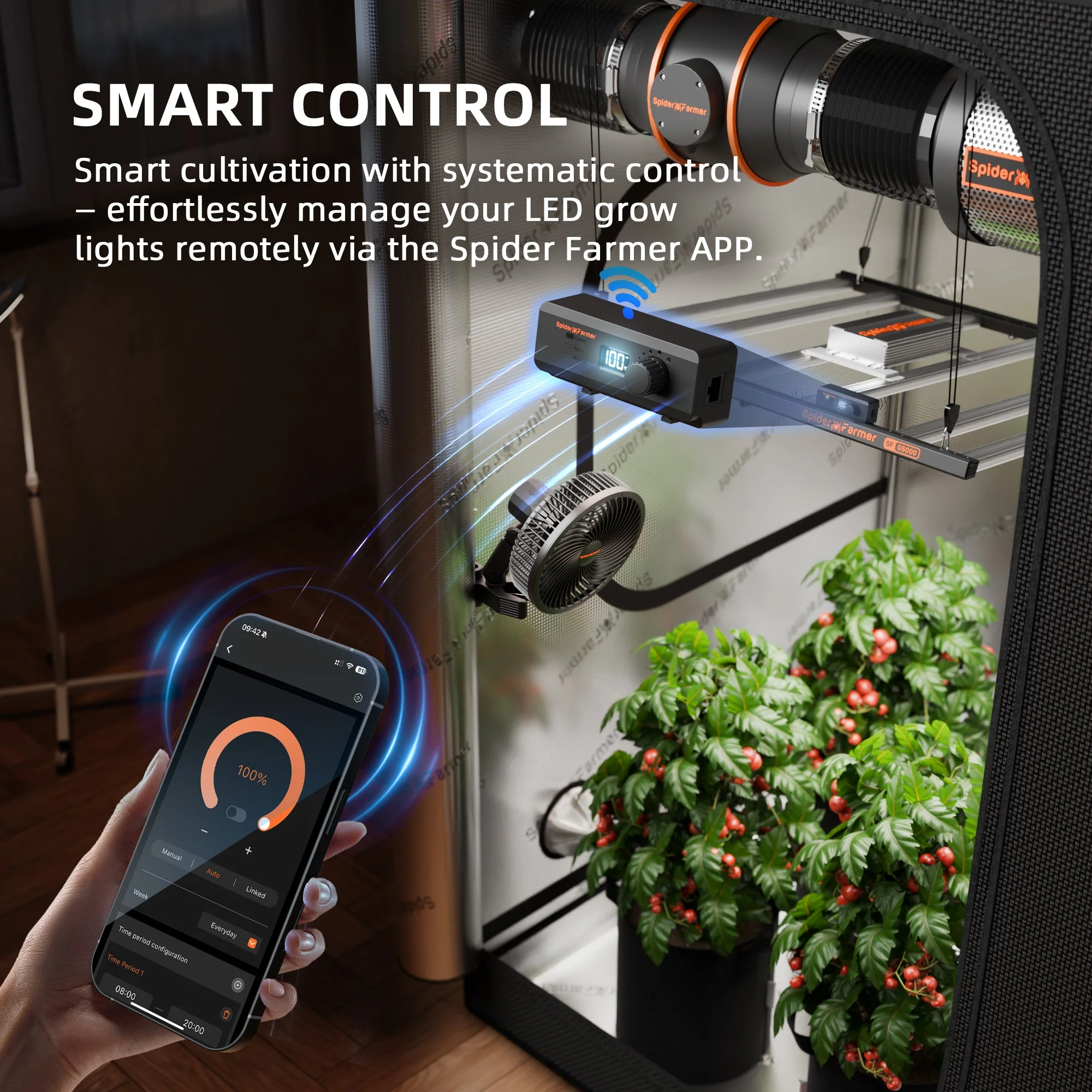 Spider Farmer G1000W WiFi & Bluetooth App-Controlled Dimmable Cost effective Full Spectrum High Yield Commercial LED Grow Light for 5X5 Grow Tent - Image 12