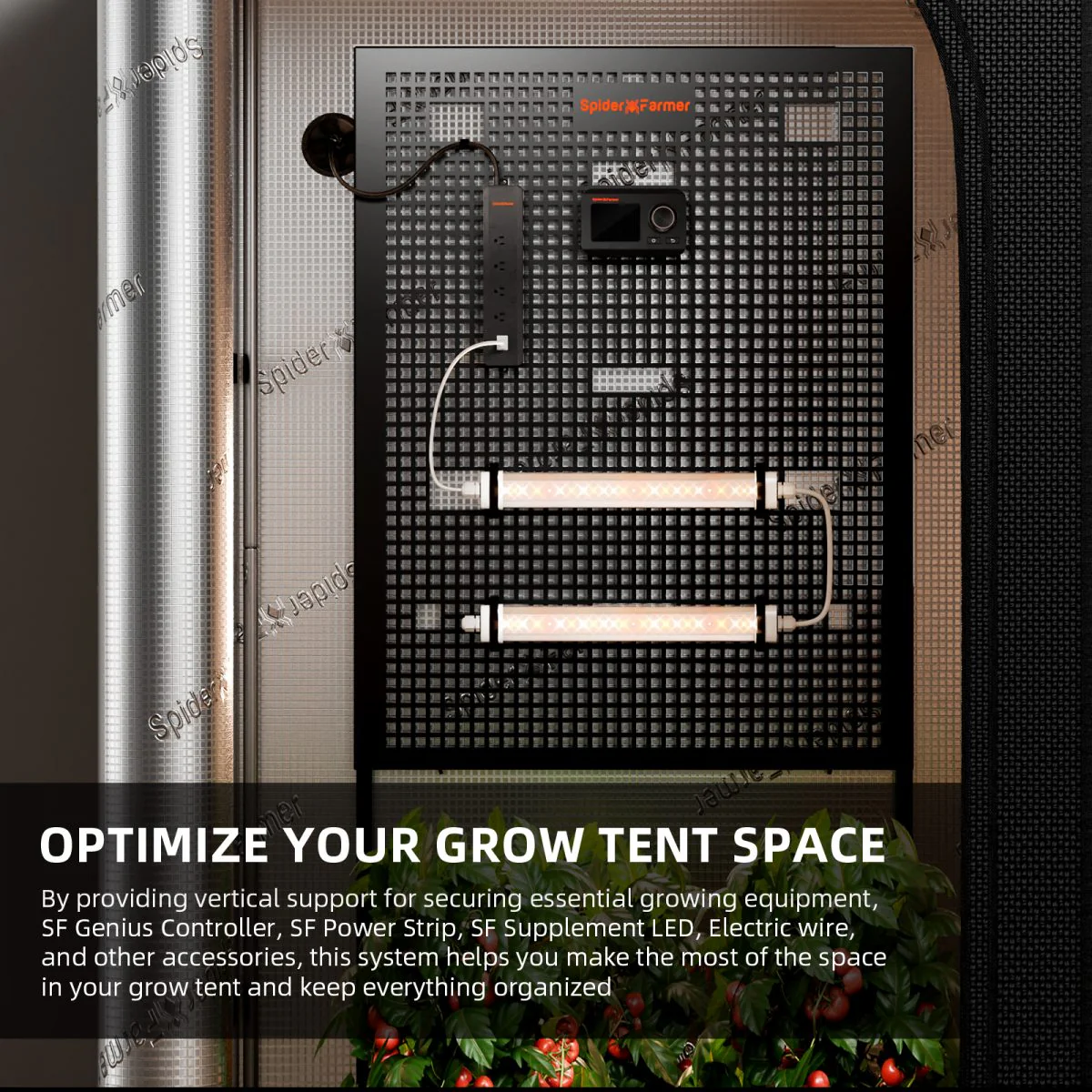 Spider Farmer Genius Grow System Gear Board for Grow Tent – Wall-Mounted Organizer for Controllers & Power Supplies - Image 8