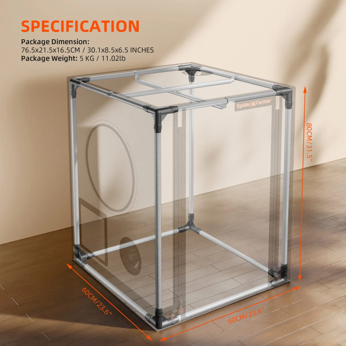 Spider Farmer 24″x24″x32″ 60cm x 60cm x 80cm Indoor Mini Grow Tent 2000D Oxford Cloth Hydroponics Plant Cloning Growing Seedling Vegetable - Image 6