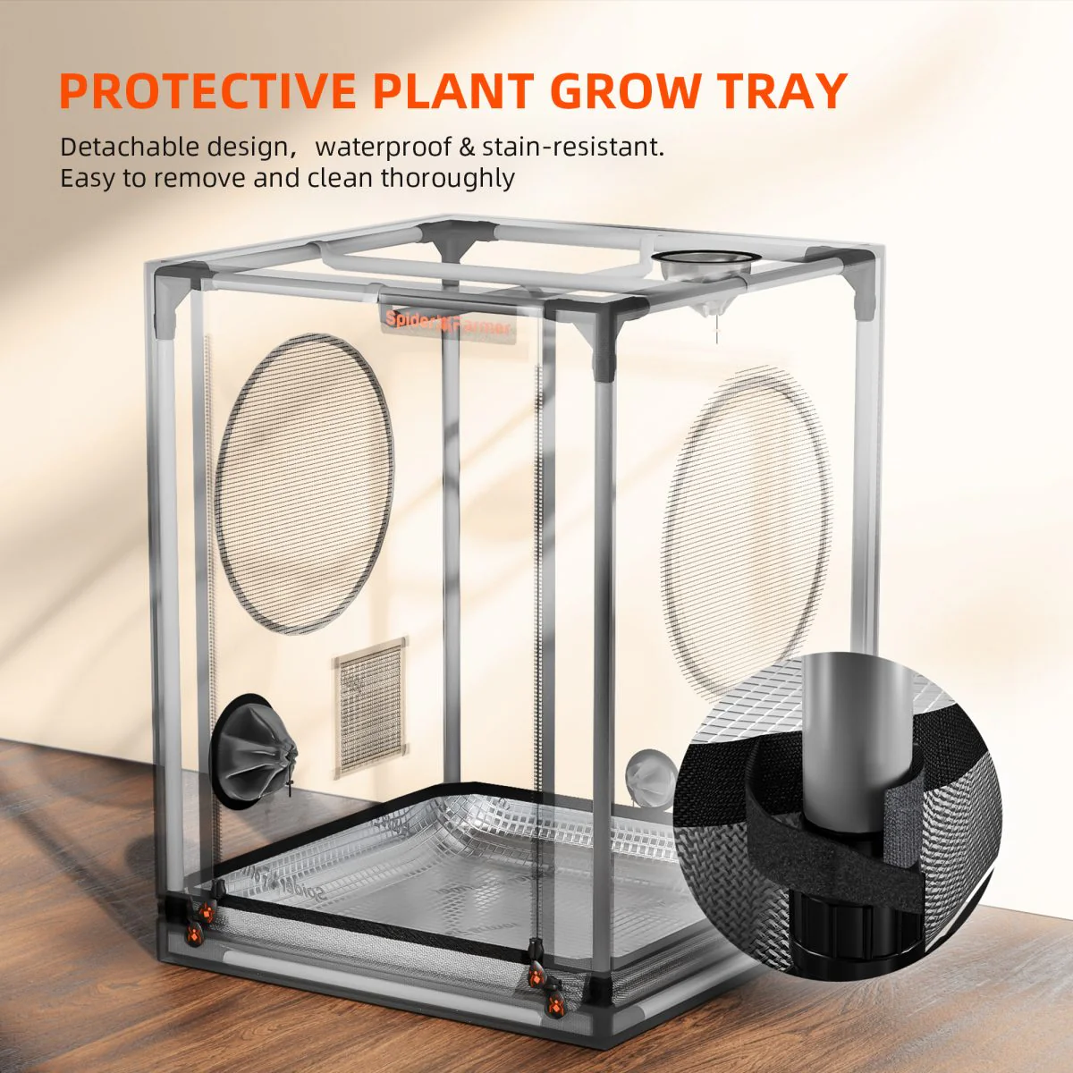Spider Farmer 24″x24″x32″ 60cm x 60cm x 80cm Indoor Mini Grow Tent 2000D Oxford Cloth Hydroponics Plant Cloning Growing Seedling Vegetable - Image 7