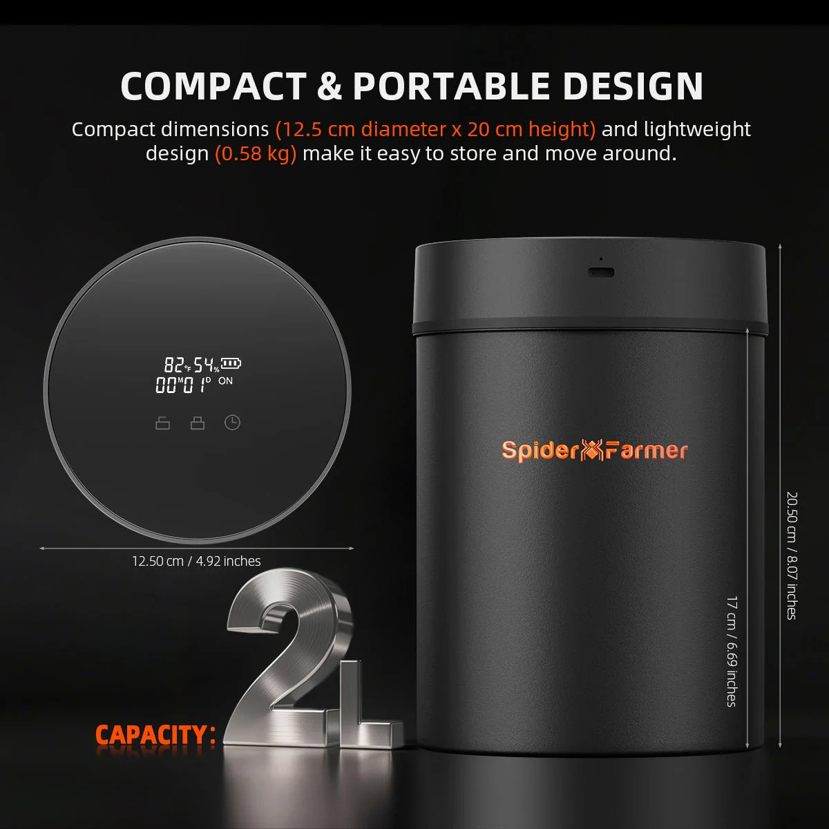 Spider Farmer 2L Auto-Cure Smart Jar | Portable Vacuum Seal Curing Jar with Smart Lid | 4 Pcs 2-Way 62% Humidity Packs | Wide Mouth and Flat Bottom | Curing and Fresh Storage for Coffee, Herb, Mushrooms,Spices, Flower,Foods - Image 7