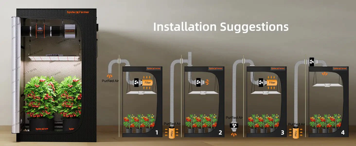 Spider Farmer 6″ Inline Fan with GGS Controller 402 CFM Ventilation System for Grow Tents - Image 11