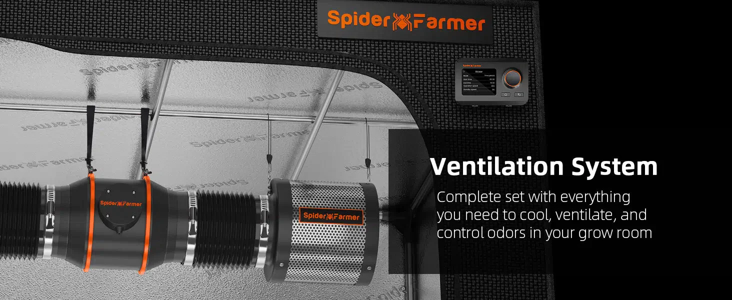 Spider Farmer 6″ Inline Fan with GGS Controller 402 CFM Ventilation System for Grow Tents - Image 17