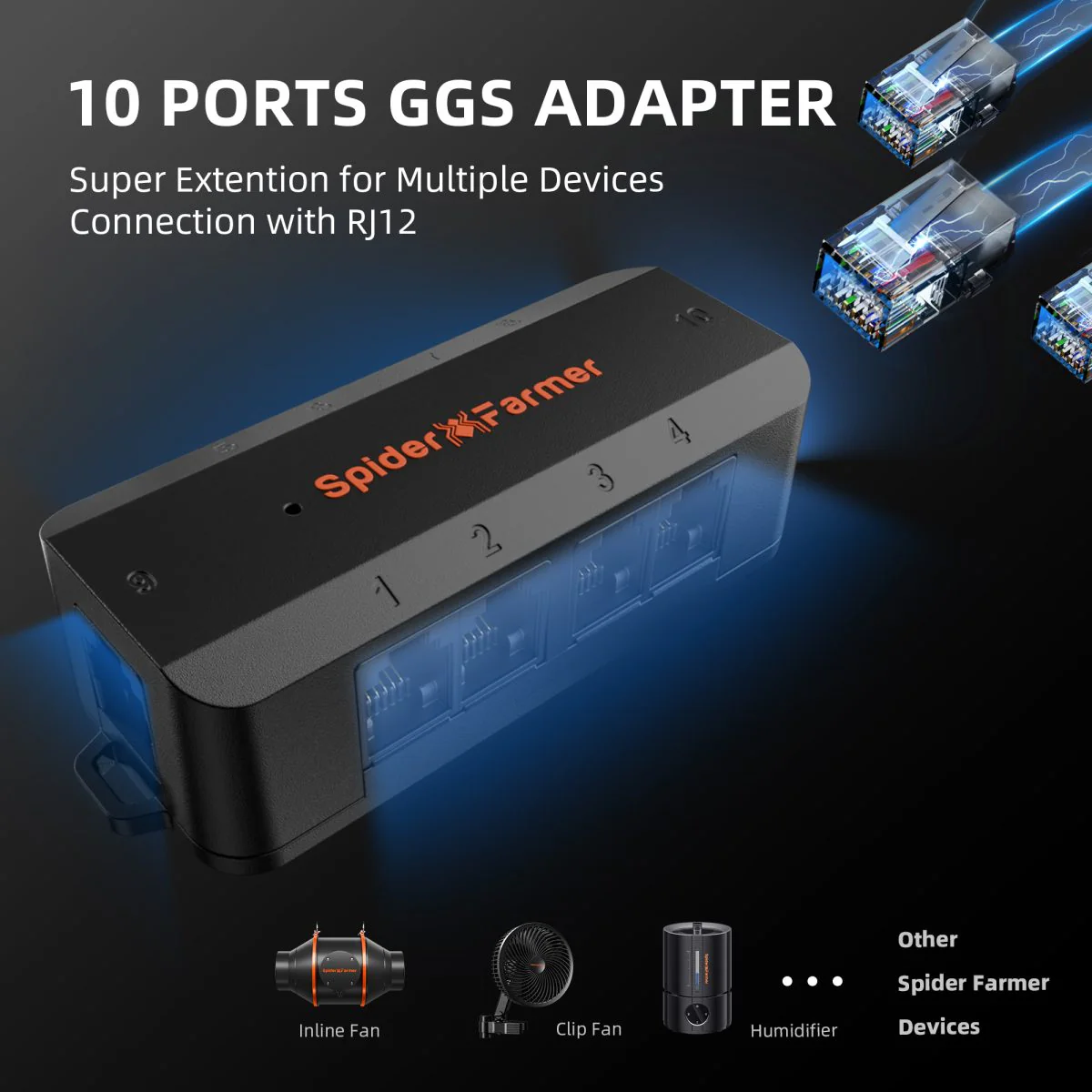 Spider Farmer GGS AC10 Power Strip with 10 Outlets for Grow Tent Climate Control, Featuring Temperature, Humidity, VPD Monitoring, Scheduling, Historical Data Tracking, Bluetooth & WiFi Connectivity - Image 5