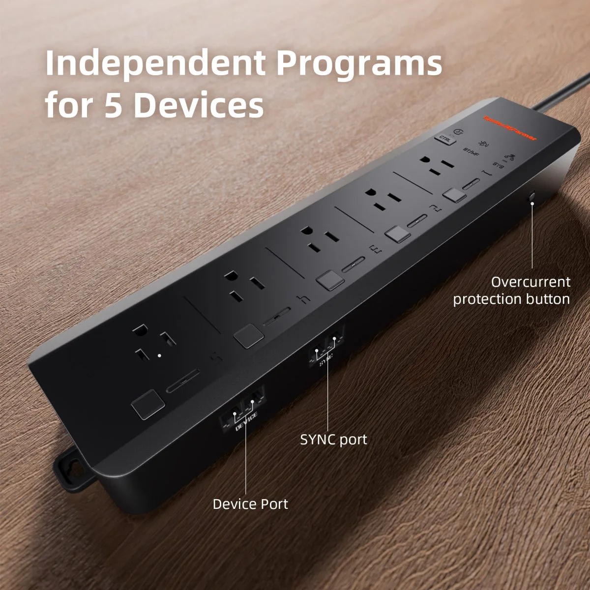Spider Farmer GGS AC5 Power Strip with 5 Outlets for Grow Tent Climate Control, Featuring Temperature, Humidity, VPD Monitoring, Scheduling, Historical Data Tracking, Bluetooth & WiFi Connectivity - Image 10