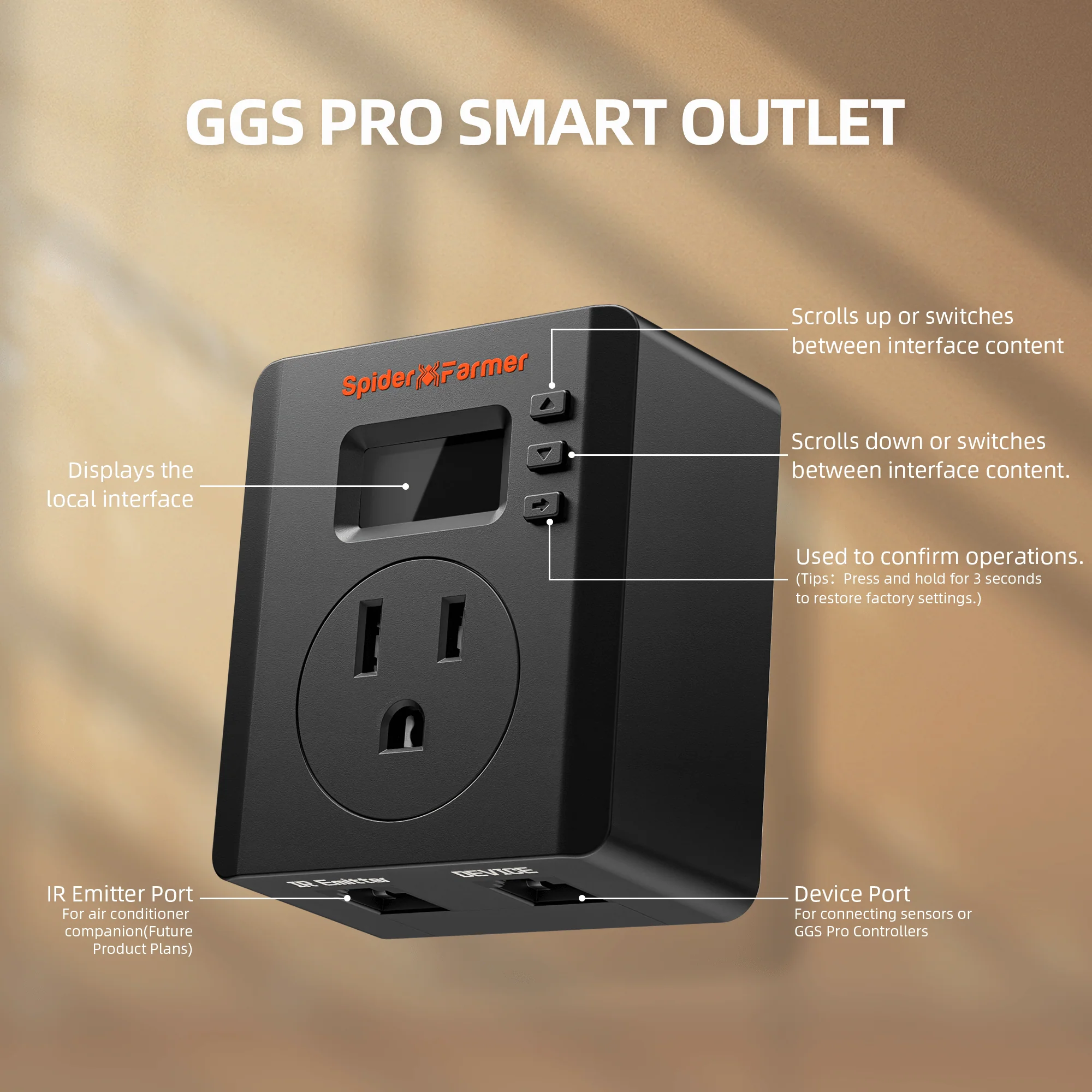 Spider Farmer S-Station | Wi-Fi & Bluetooth Smart Plug 1875W 15A for Indoor Growing, Supports Temperature & Humidity Sensor-Based Automation, Special Designed for Non-Spider Farmer Devices Connection and Smart Control via Spider Farmer APP - Image 4
