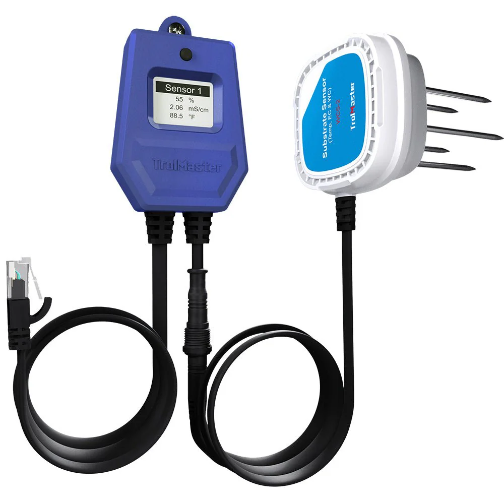 TrolMaster WCS-2 Soil Moisture, Temp and EC 3-in-1 Sensor with cable set