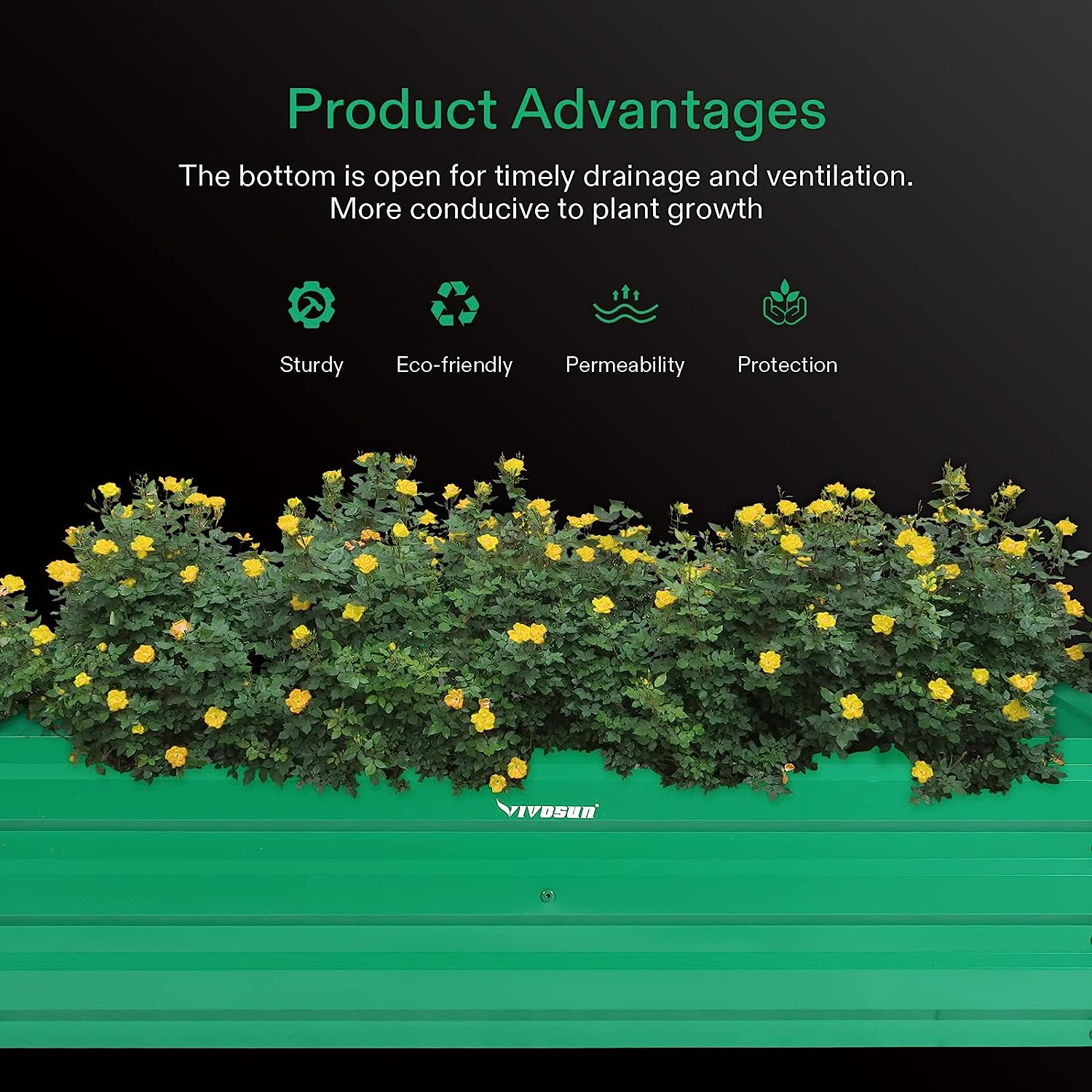 Vivosun Galvanized Raised Garden Beds With Gloves For Outdoor Gardening - Image 3