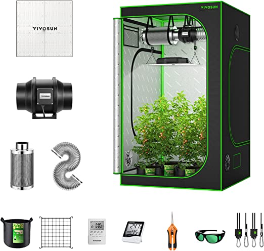 Vivosun GIY 4 x 4 ft. Complete Grow Kit with VS4000 LED Grow Light
