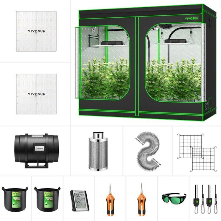 VIVOSUN GIY 8 x 4 ft. Complete Grow Kit with 2x VS4000 LED Grow Light